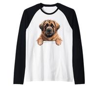 Leonberger, Lindo Amante de los Perros Leo Que se asoman Camiseta Manga Raglan