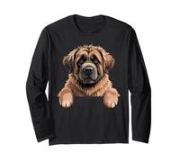 Leonberger, Lindo Amante de los Perros Leo Que se asoman Manga Larga