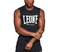 Leone 1947 ABX103 - Camiseta sin Mangas para Hombre con Logotipo, Gimnasio, Fitness, Culturismo, 100% poliéster Transpirable, Color Negro, Talla XXL
