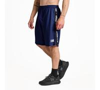 Leone 1947 ABX204 - Pantalón Corto de Rayas 47 para Hombre, para Gimnasio, Fitness, Entrenamiento de Culturismo, 100% poliéster Polymesh, Azul Oscuro, Talla M