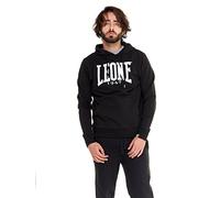 LEONE 1947 Leone - Sudadera con Capucha para Hombre Apparel Light Big Logo Sudadera Ligera sin cepillar - Negro (9), XS