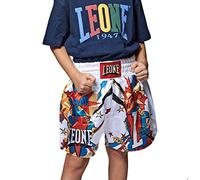 LEONE 1947, Pantalones Cortos Thai Jr Hero, Unisex Niño/a, Blanco, XL, ABJ02