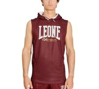 LEONE 1947, Sin Mangas con Capucha Logotipo, Unisex Adulto, Burdeos, S, ABX110