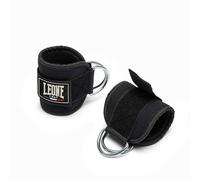 LEONE 1947 Tobilleras con ganchos LIFTER AC805, correas para polea de gimnasio para glúteos y piernas, acolchadas y ajustables, unisex adulto, negro, talla única