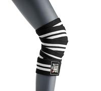 LEONE 1947 Vendas para rodillas LIFTER AB707, wraps de compresión para squat, powerlifting y entrenamiento de fuerza, unisex adulto, negro/blanco, talla única