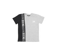 LEONE - Camiseta infantil de manga corta bicolor vertical Junior Class, Grey Melange (04), Large