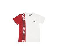 LEONE - Camiseta infantil de manga corta bicolor vertical Junior Class, Optic White (00), Small