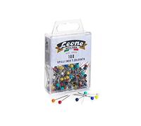 Leone Dell'Era 100 alfileres Inoxidable Cabeza de plástico (mm. 0,60 x 32) -Caja colgable, colores surtidos