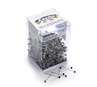 Leone Dell'Era Alfileres con Cabeza de Cristal Negro, Hierro niquelado, 0,60 x 30 mm, 1000 Unidades