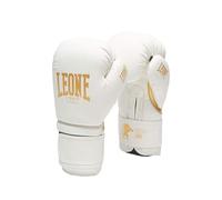 Leone Guantes Boxe GN059 04 Black & White (14), Blanco/Oro