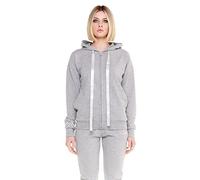 Leone - Mono con capucha y cremallera para mujer de lujo, Grey Melange (04), X-Large