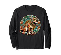 Leones aztecas y leones aztecas indígenas mayas Arte Manga Larga