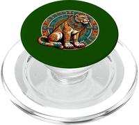 Leones aztecas y leones aztecas indígenas mayas Arte PopSockets PopGrip para MagSafe