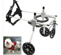 LEONFFS Silla de Ruedas para Perros con Soporte de Patas Traseras Completas, Vehículo de Compañía Ligero de Dos Ruedas Ajustable, para Rehabilitación Deportiva, Silla de Ruedas para Animales Pequeños