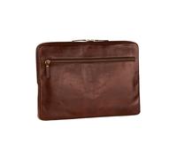 LEONHARD HEYDEN Zipped Laptop Case M Red Brown