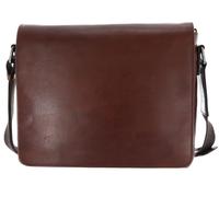 Leonhard Heyden Cuero bolso bandolera bolsa de ordenador portátil con compartimento para portátil Roma Umhängetasche 5378 Braun marrón oscuro