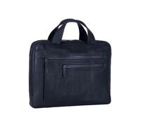 Leonhard Heyden Maletín de cuero Hague con compartimento para el portátil de 38 cm azul