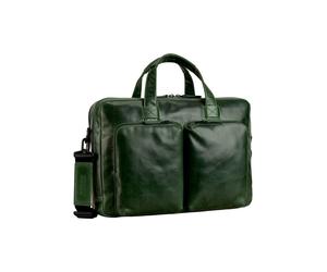 Leonhard Heyden Porto Maletín Piel natural 39 cm verde
