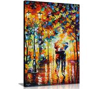 Leonid Afremov - Lienzo decorativo para pared, diseño de paraguas de pareja bajo una (45,7 x 30,5 cm)