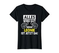 Leonie ist jetzt da - Divertido Dicho Leonie Camiseta gráfica económica, Mujer, Negro, L
