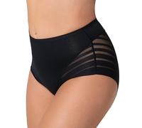 Leonisa, Ropa Interior Invisible de Encaje a Rayas, Cintura Alta con Control de Abdomen, Bragas Moldeadoras para Mujer, Negro -, S