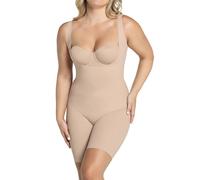 Leonisa TotalSculpt - Moldeador de cuerpo para mujer, indetectable, con control de abdomen en la mitad del muslo, Beige, M