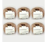 Leonora by Permin - 6 ovillos de lana de seda de mohair (04 beige)
