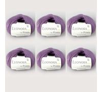 Leonora by Permin - 6 ovillos de lana de seda de mohair (14 morados)