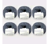 Leonora by Permin - 6 ovillos de lana de seda de mohair (18 gris)