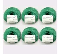Leonora by Permin - 6 ovillos de lana de seda de mohair (24 verdes)