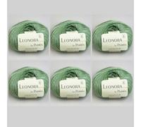 Leonora by Permin - 6 ovillos de lana de seda de mohair (34 verde salvia)