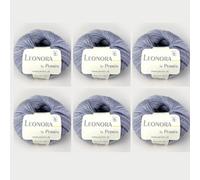 Leonora by Permin - 6 ovillos de lana de seda y mohair (06 plata clara)