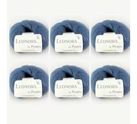 Leonora by Permin - 6 ovillos de lana de seda y mohair (07 jeans)