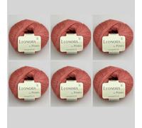 Leonora by Permin - 6 ovillos de lana de seda y mohair (38 rosa)