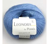 Leonora by Permin - Hilo de lana de seda (30 azul bebé)