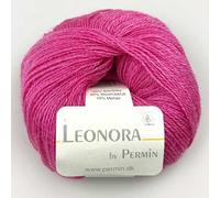 Leonora by Permin - Hilo de lana de seda de mohair (25 hot pink)