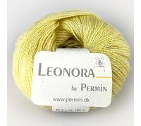 Leonora by Permin - Hilo de lana de seda noble (01 amarillo suave)