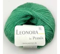 Leonora by Permin - Hilo de lana de seda noble (24 verde deportivo)