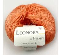 Leonora by Permin - Hilo de lana de seda y mohair (23 naranja)