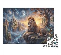 LeónRompecabezas Clásico 1000 Piezas Cartón Reciclado Castillo Star-Moon Relajación Mental, Tiempo Libre, Regalo De Cumpleaños para Anzianos Y Familia 38x26cm/1000pcs