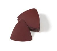 LEONTOOL 30 almohadillas de lijado triangulares de 80 mm con gancho y bucle oscilantes multiherramienta de 3-1/8 pulgadas (80 mm) de grano 400, sin agujeros, papel de lija para pulir madera y metal