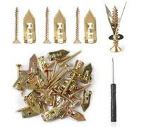 LEONTOOL 30 Kit de anclaje para paneles de yeso autoperforantes con tornillos, zinc coloreado con destornillador negro, sin taladro ni agujero en la pared para fijar la decoración