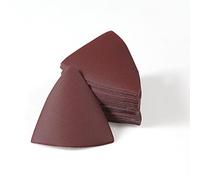 LEONTOOL 30 piezas de papel de lija triangulares con gancho y lazo de grano 320 3-1/8 pulgadas 80 mm sin agujero multiherramienta de y triángulo abrasivo multiherramienta para lijado de madera