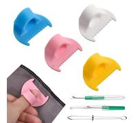 LEONTOOL 4 unidades de calibre de costura de 3 mm/4 mm, herramienta de medición de aguja de coser, mini regla de dedos, kit de costura con clips elásticos y selector de hilos para principiantes