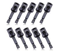 LEONTOOL Adaptador de impacto de 1/2 pulgada, 10 piezas de 1/4 pulgadas hexagonal a 1/2 pulgada, adaptador de enchufe de impacto para destornillador de impacto, puntas de destornillador de extensión