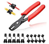 LEONTOOL Alicates de alivio de tensión con 10 conectores de cable de alivio de tensión 6N-4 y 4N-4, protector de cable eléctrico, clip de hebilla, herramienta de montaje de ojales para la oficina y el