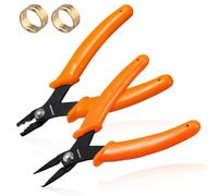 LEONTOOL - Alicates de anillo dividido con alicates de crimpado y abridor de anillo de salto para anillos de dedo de 5" para anillos ranurados, llaveros y pesca, herramienta de engarzado de perlas y