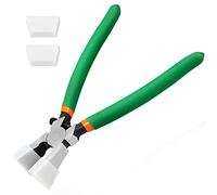 LEONTOOL Alicates de cristal para correr de 8 pulgadas con 2 pares de puntas de goma, mandíbulas curvadas para llavero de pulsera, fabricación de cordones de llaves y trabajo de vidrieras