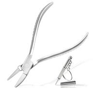 LEONTOOL Alicates de marco de anteojos de 6 pulgadas de mandíbula de nailon Alicates de nariz media plana Alicates de anteojos Reparación de gafas ajuste con destornillador profesional