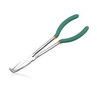 LEONTOOL Alicates de punta doblada de 11 pulgadas Alicates de 90 grados de largo alcance con dientes dentados rectos extra largos para espacios estrechos de difícil alcance y áreas de espacio limitado